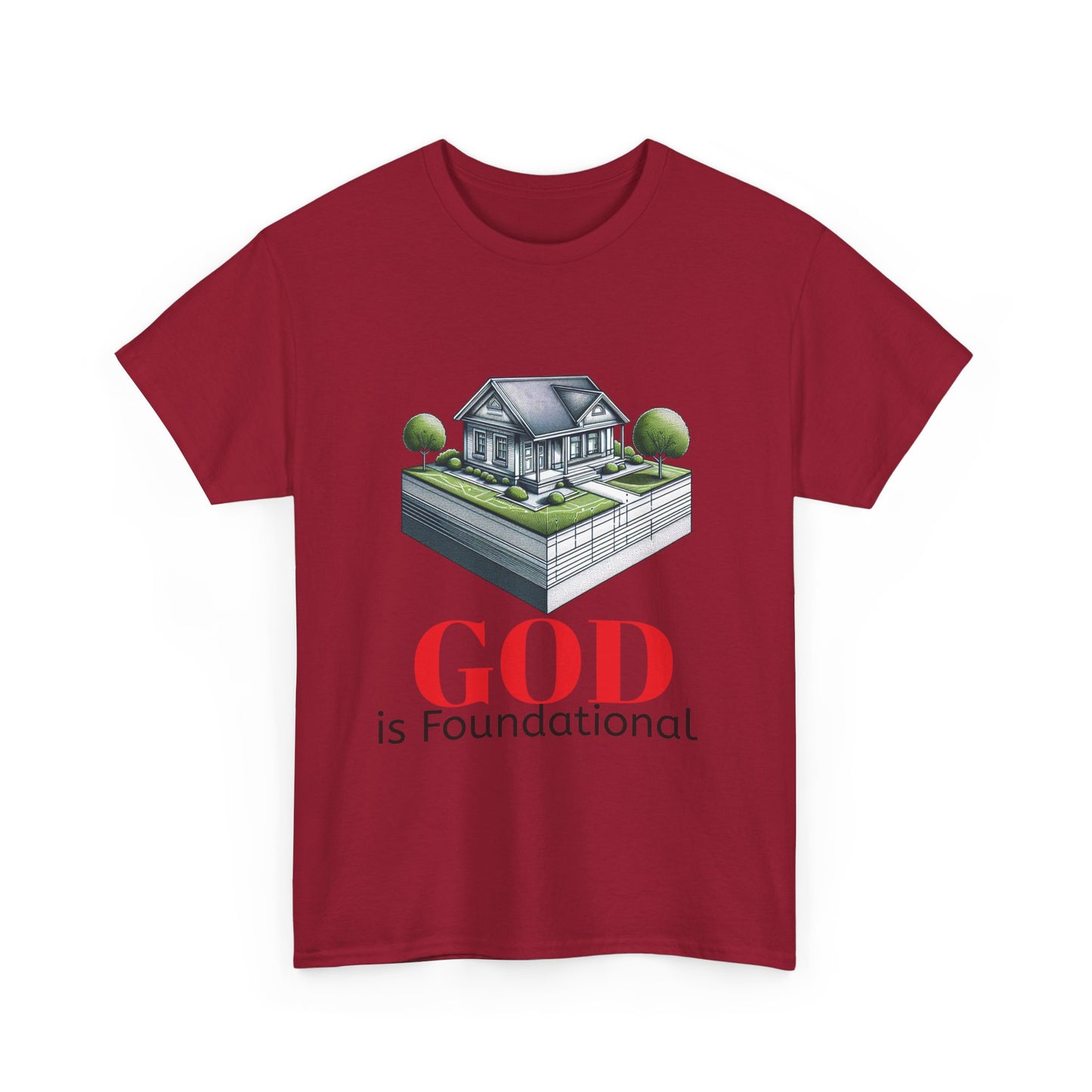 God is Foundational Unisex Heavy Cotton Tee - Inspirational House Design