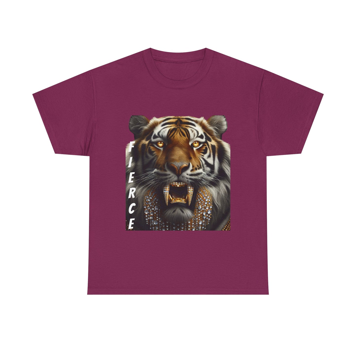 Fierce Tiger Graphic Tee - Unisex Heavy Cotton T-Shirt