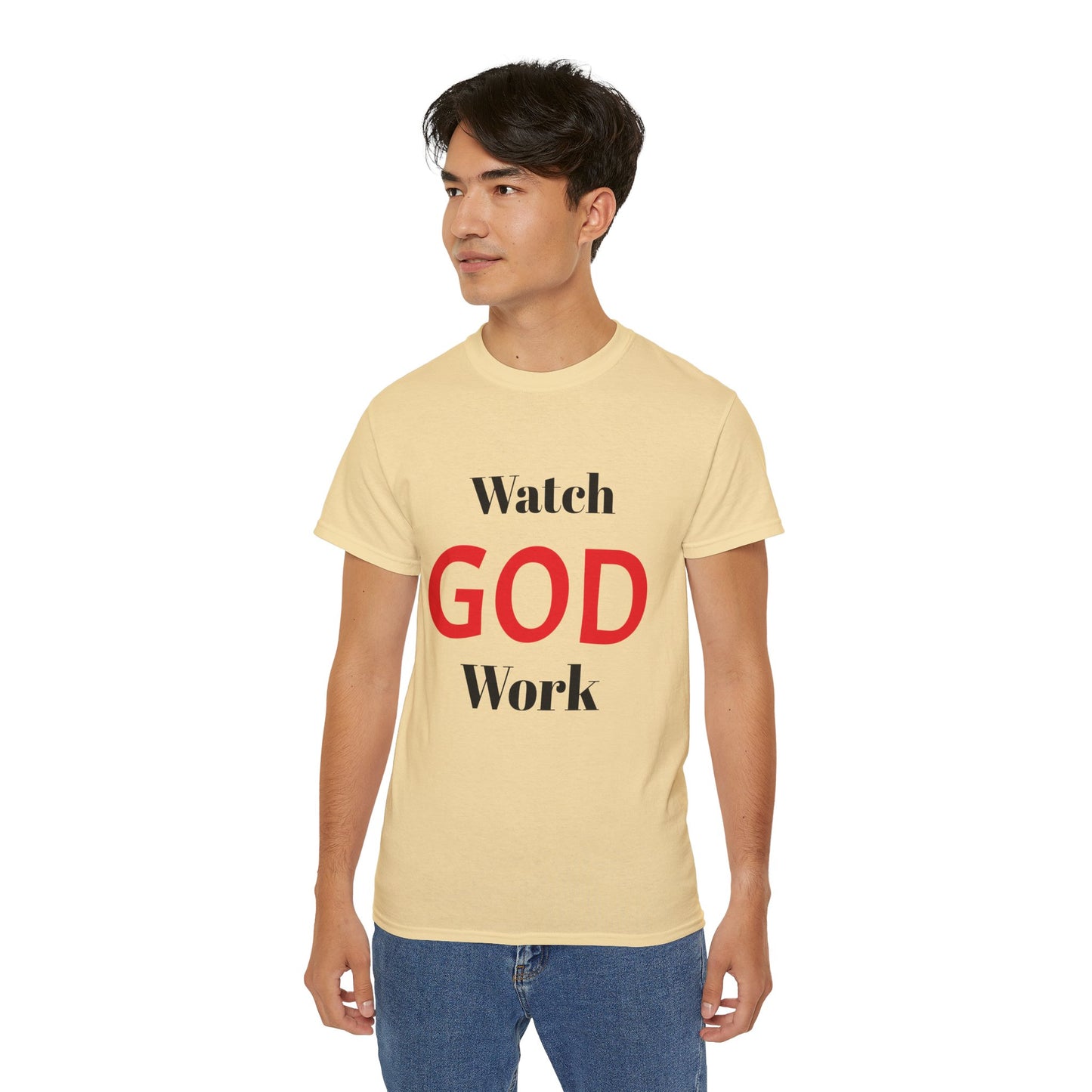 Inspirational Unisex Ultra Cotton Tee - "Watch GOD Work"