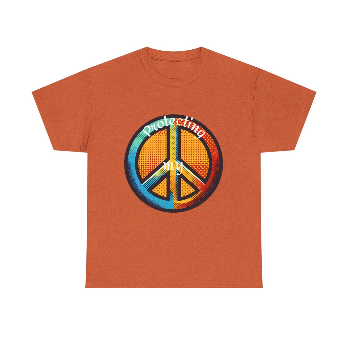Colorful Peace Symbol Unisex Heavy Cotton Tee Protecting my Peace