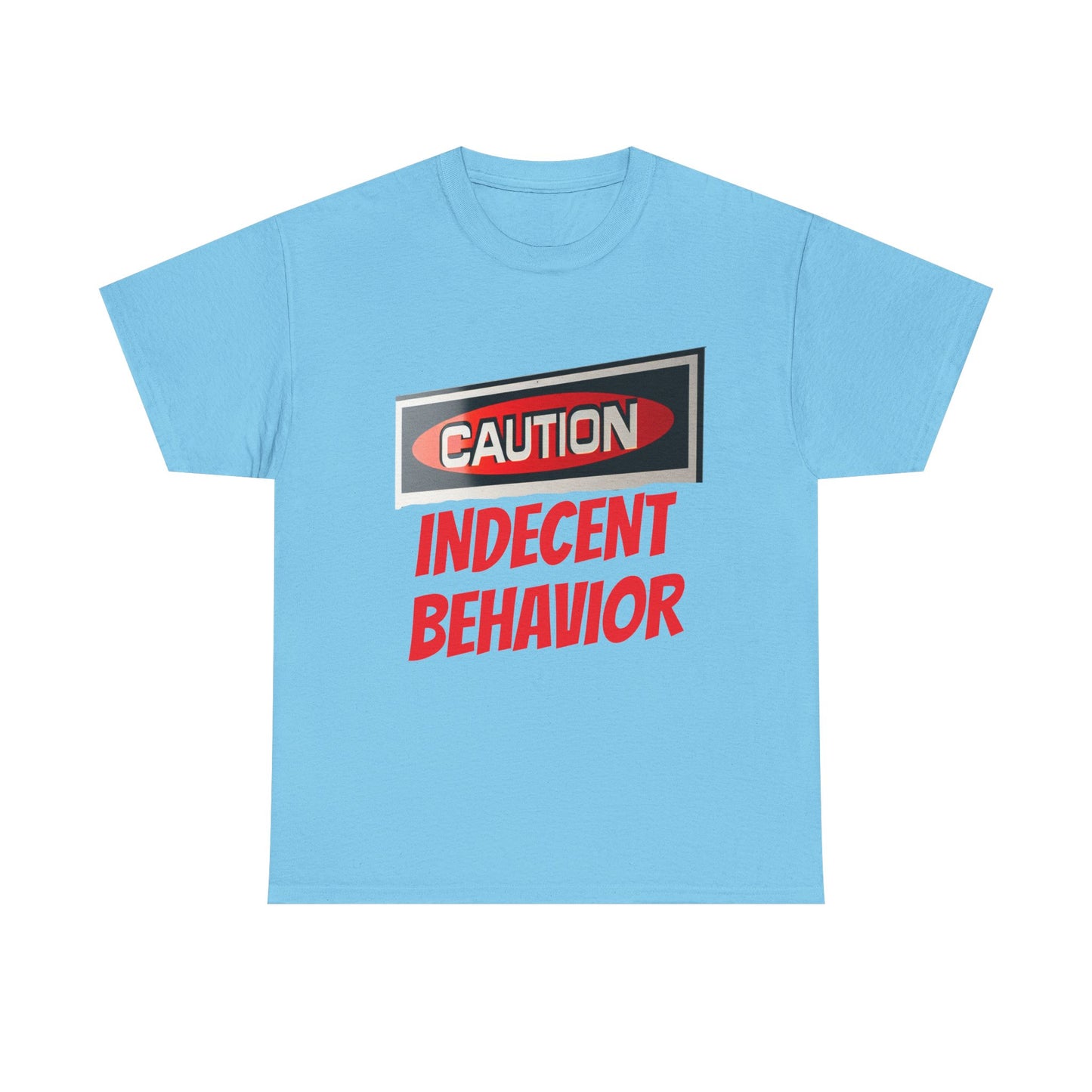 Caution Indecent Behavior Tee, Funny Graphic T-Shirt, Unisex Humor Shirt, Unique Gift, Casual Wear, Streetwear Fashion