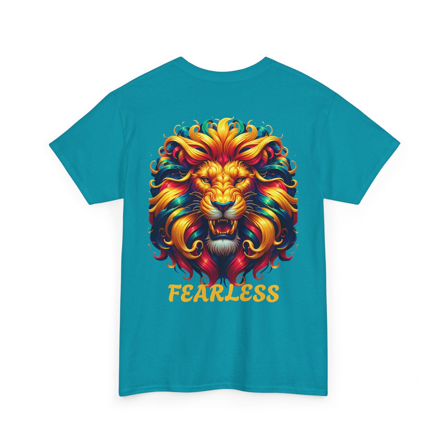 Fearless Unisex Heavy Cotton Tee - NEVA' SCARED Lion Design