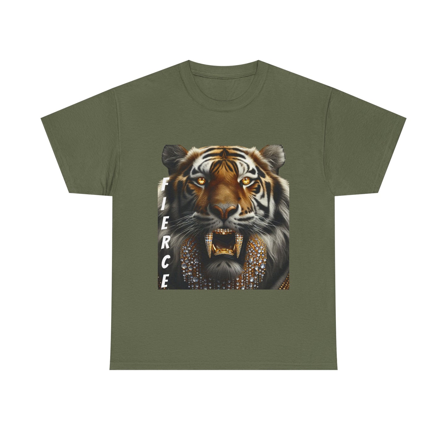 Fierce Tiger Graphic Tee - Unisex Heavy Cotton T-Shirt