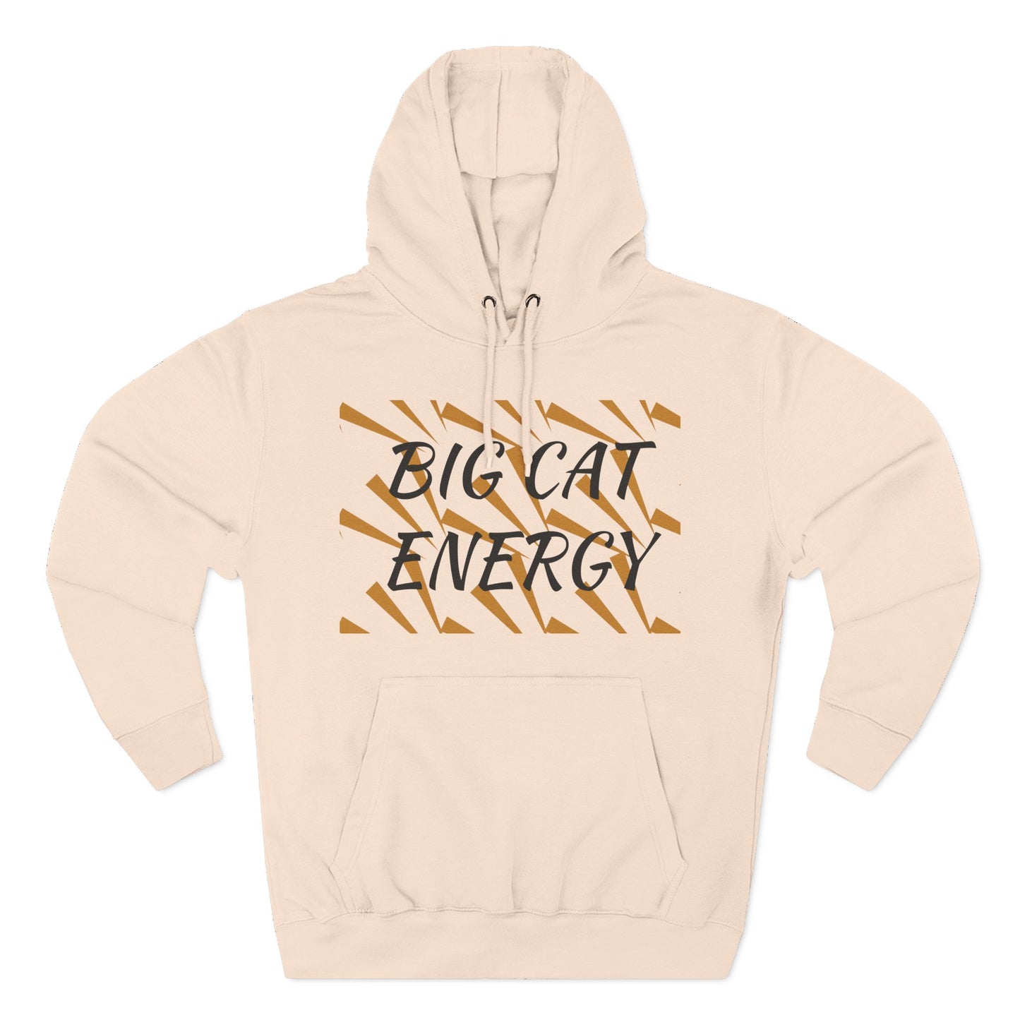 Big Cat Energy Hoodie - Three-Panel Fleece with Tiger Design, Animal Lover Gift, Cozy Sweatshirt, Unisex Fashion
