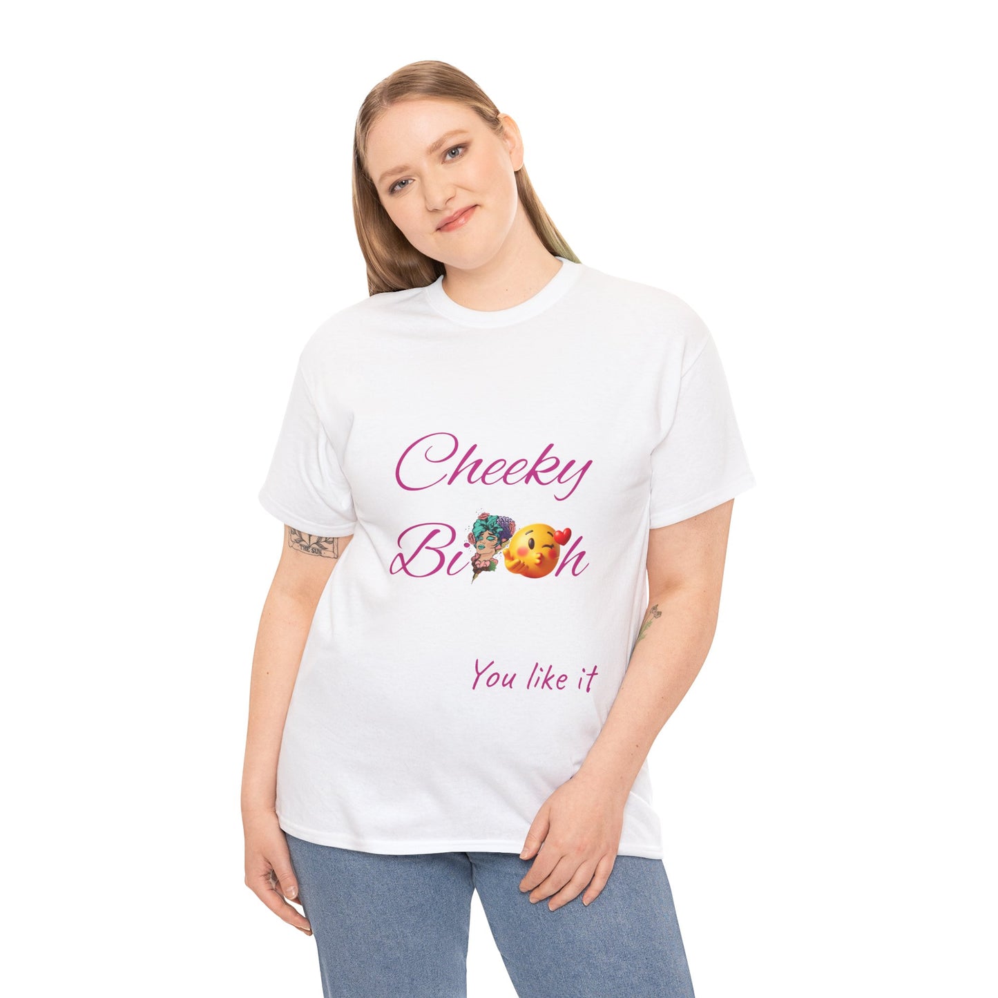 Cheeky B!tch Unisex Heavy Cotton Tee, Funny T-Shirt, Gift for Friends, Cute Casual Wear, Birthday Gift, Affirmation Shirt