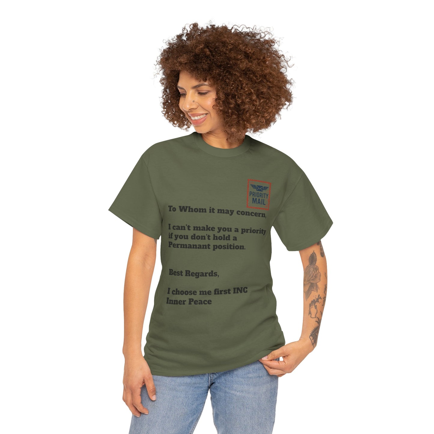 Priority Mail Unisex Heavy Cotton Tee - Casual Statement Shirt, Gifts for Friends, Unique Humor Tee, Everyday Wear, Self-Care Apparel