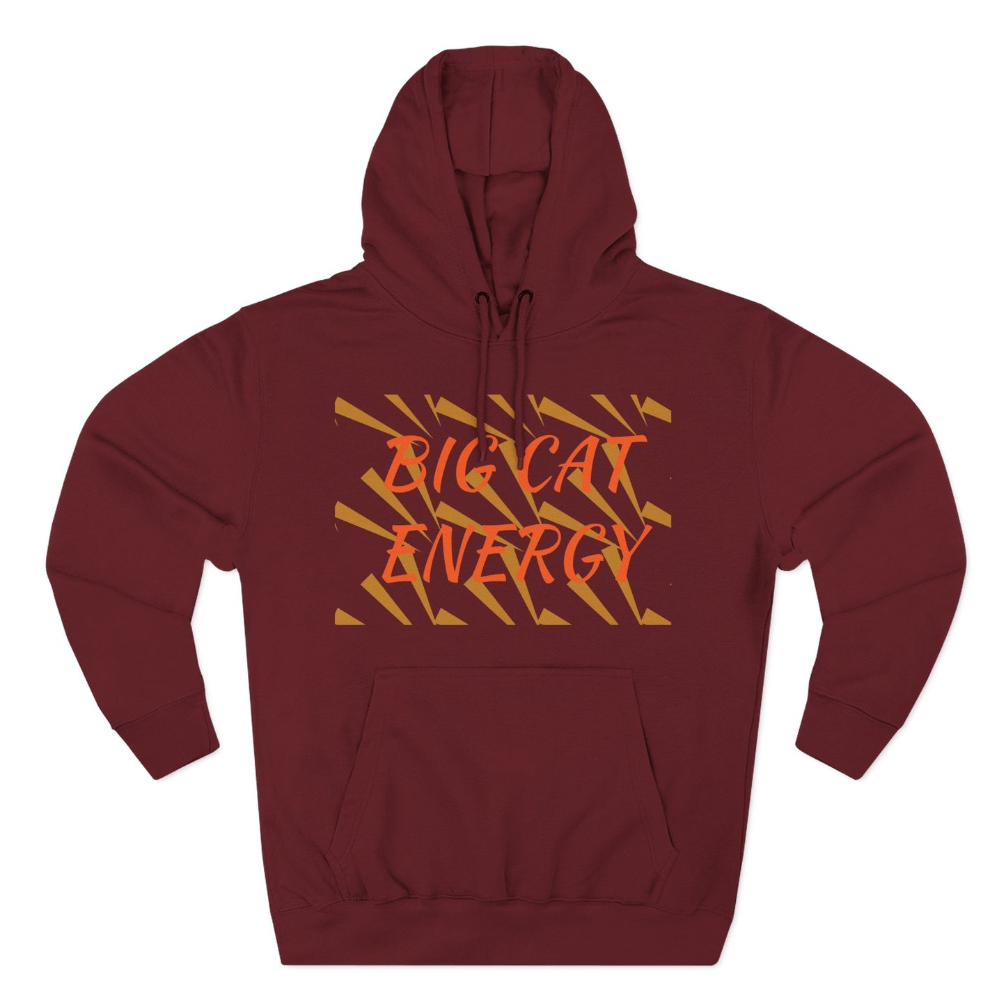 Big Cat Energy Hoodie - Three-Panel Fleece with Tiger Design, Animal Lover Gift, Cozy Sweatshirt, Unisex Fashion
