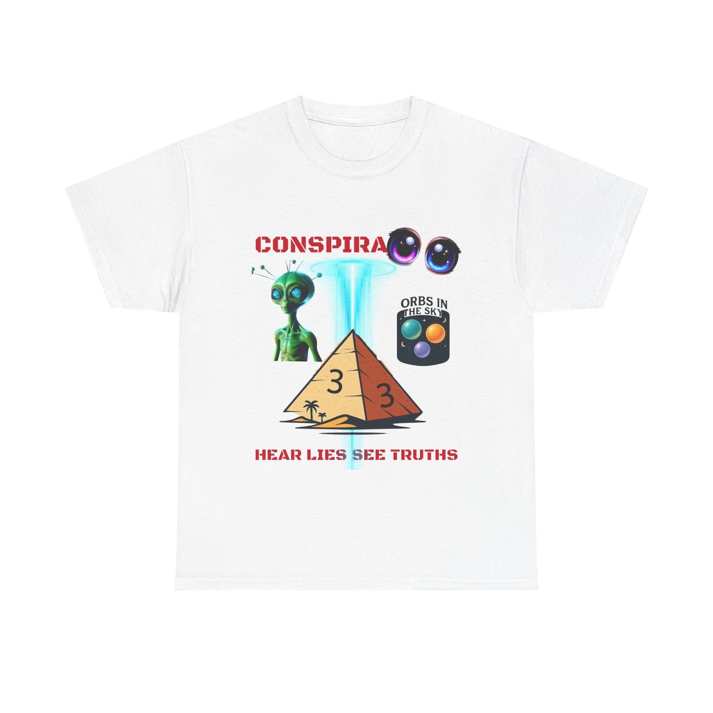 Unisex Heavy Cotton Tee - Conspiracy Theories Graphic Shirt, Casual Gift, Everyday Wear, Cool Tees for Men and Women, Unique Gift Idea
