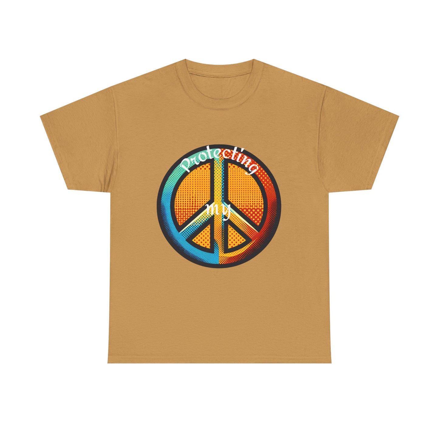 Colorful Peace Symbol Unisex Heavy Cotton Tee Protecting my Peace