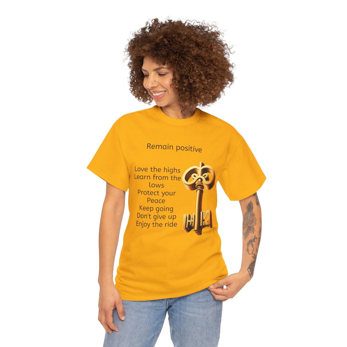 Inspirational Quote Tee Remain Positive key to life