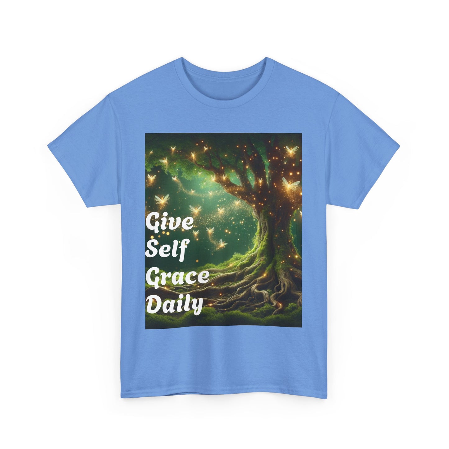 Inspirational Tree Graphic Unisex Heavy Cotton Tee - Give Self Grace Daily