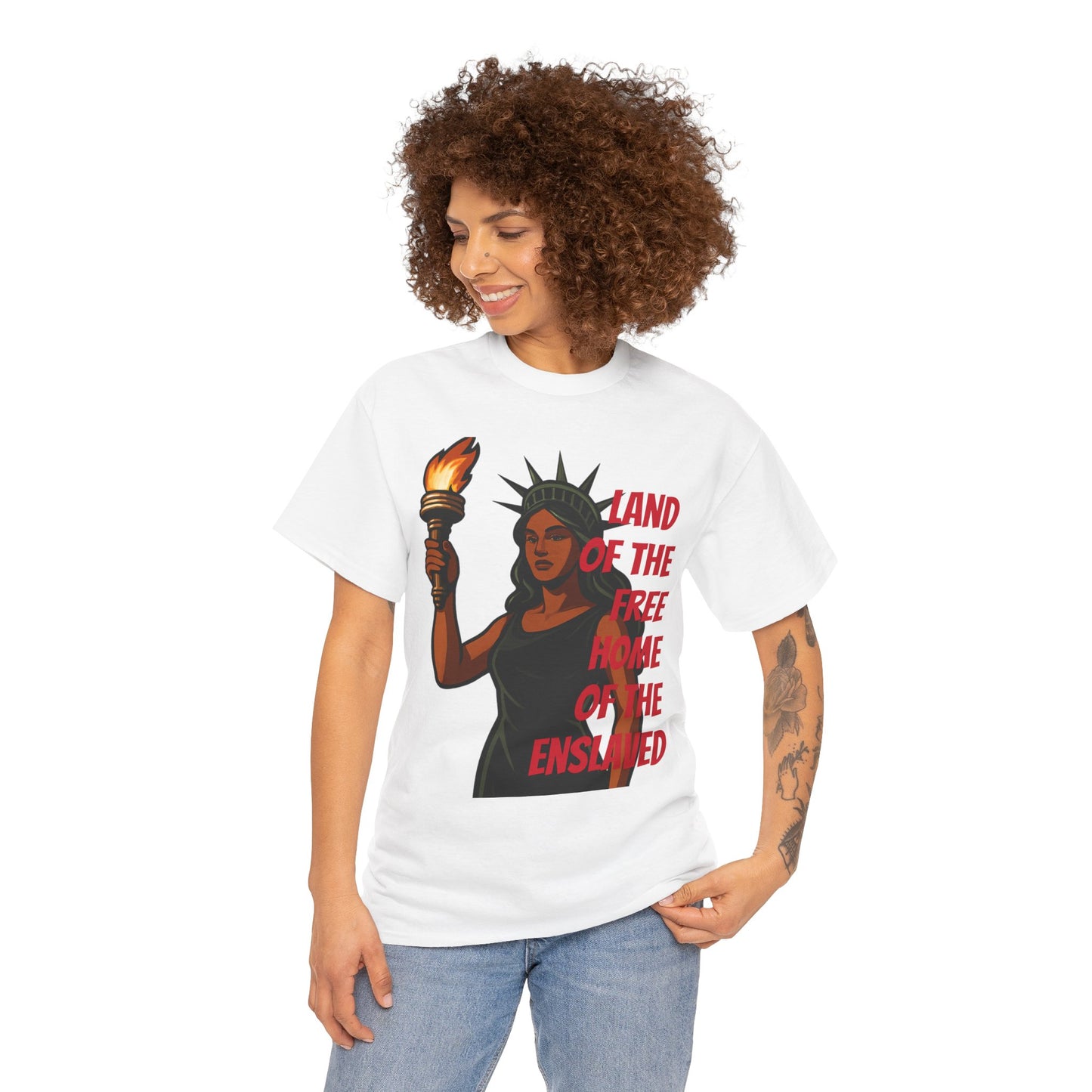 Statue of Liberty Tee, Empowerment Shirt, Unisex Cotton T-Shirt, Inclusive Fashion, Graphic T-Shirt for Freedom Lovers