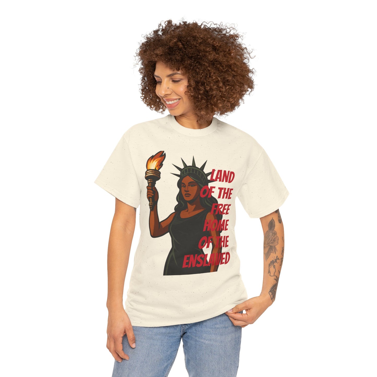 Statue of Liberty Tee, Empowerment Shirt, Unisex Cotton T-Shirt, Inclusive Fashion, Graphic T-Shirt for Freedom Lovers
