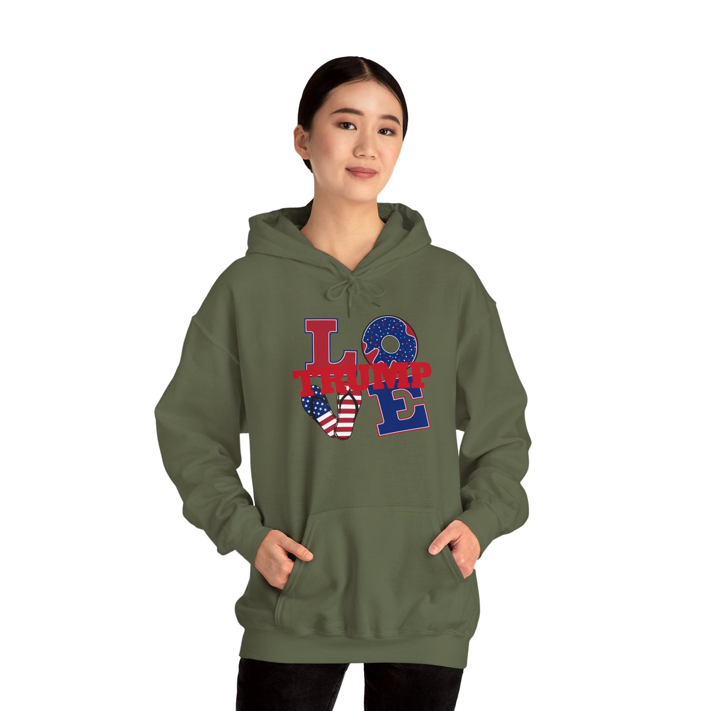 Front and back Love Trump logo on back