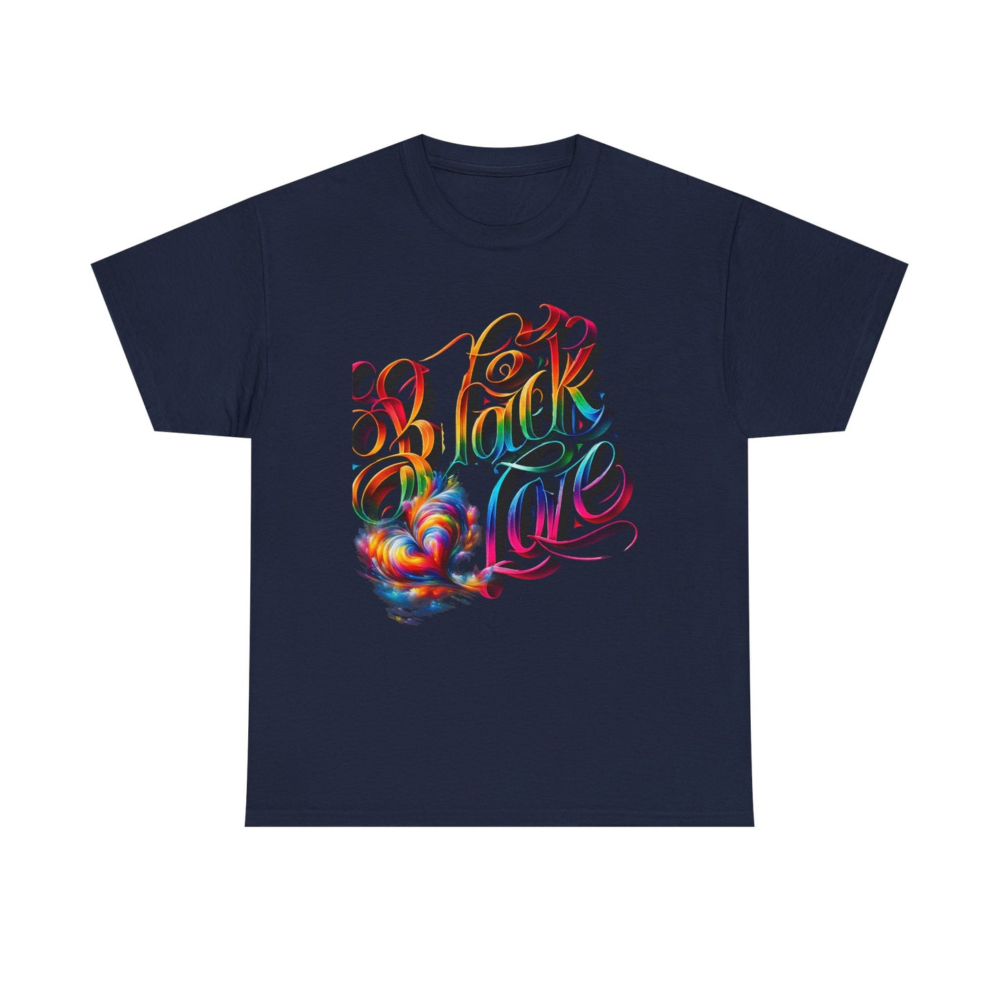 Colorful Love Graphic Tee | Unisex Heavy Cotton T-Shirt, black love