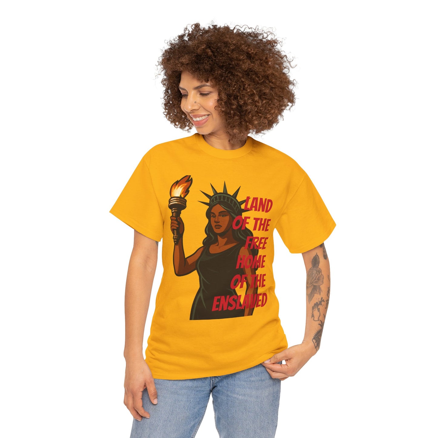 Statue of Liberty Tee, Empowerment Shirt, Unisex Cotton T-Shirt, Inclusive Fashion, Graphic T-Shirt for Freedom Lovers
