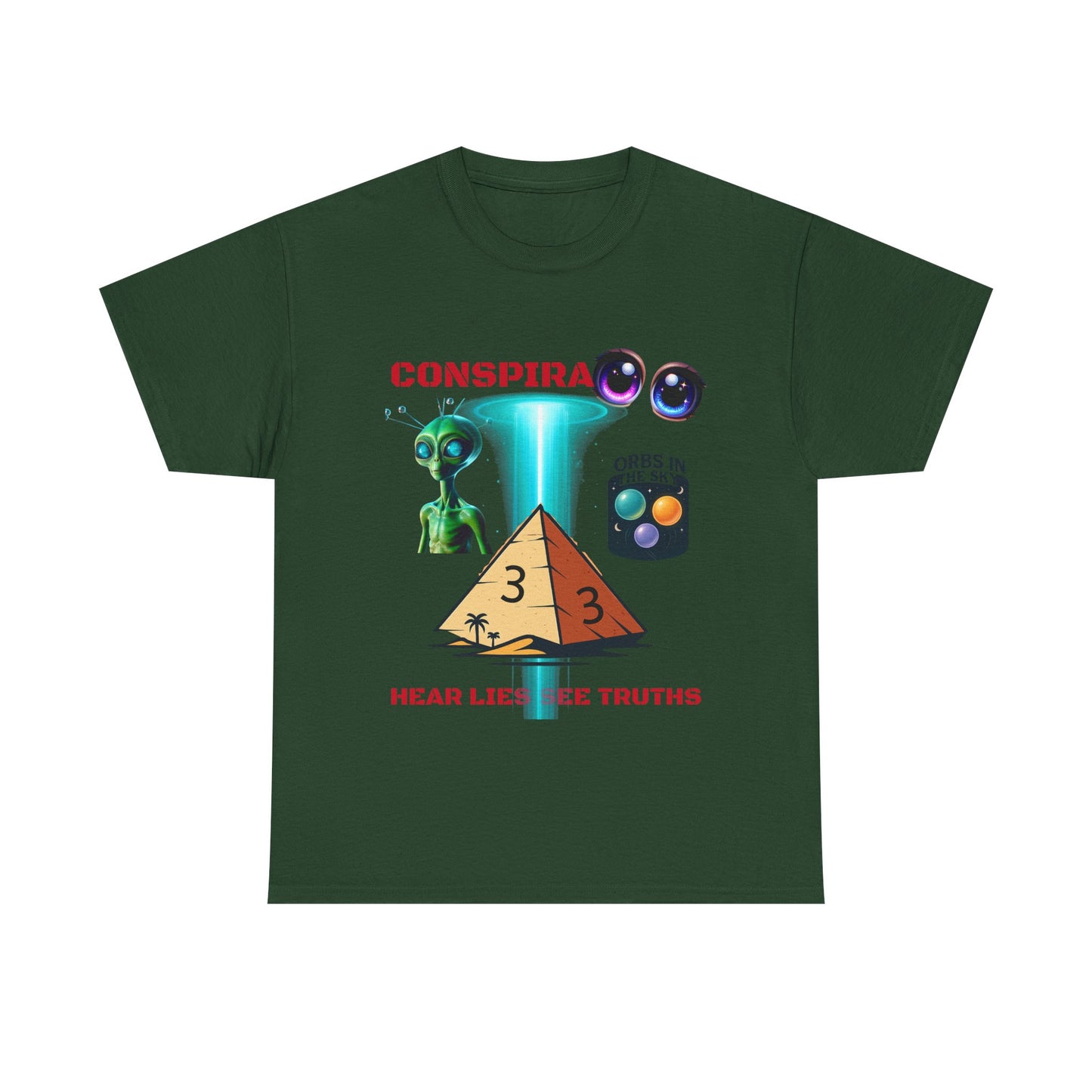 Unisex Heavy Cotton Tee - Conspiracy Theories Graphic Shirt, Casual Gift, Everyday Wear, Cool Tees for Men and Women, Unique Gift Idea