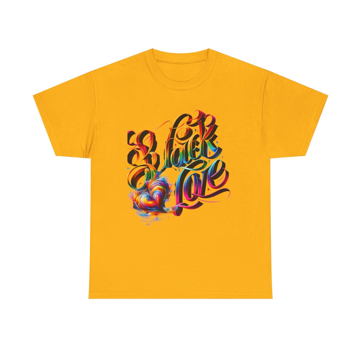 Colorful Love Graphic Tee | Unisex Heavy Cotton T-Shirt, black love