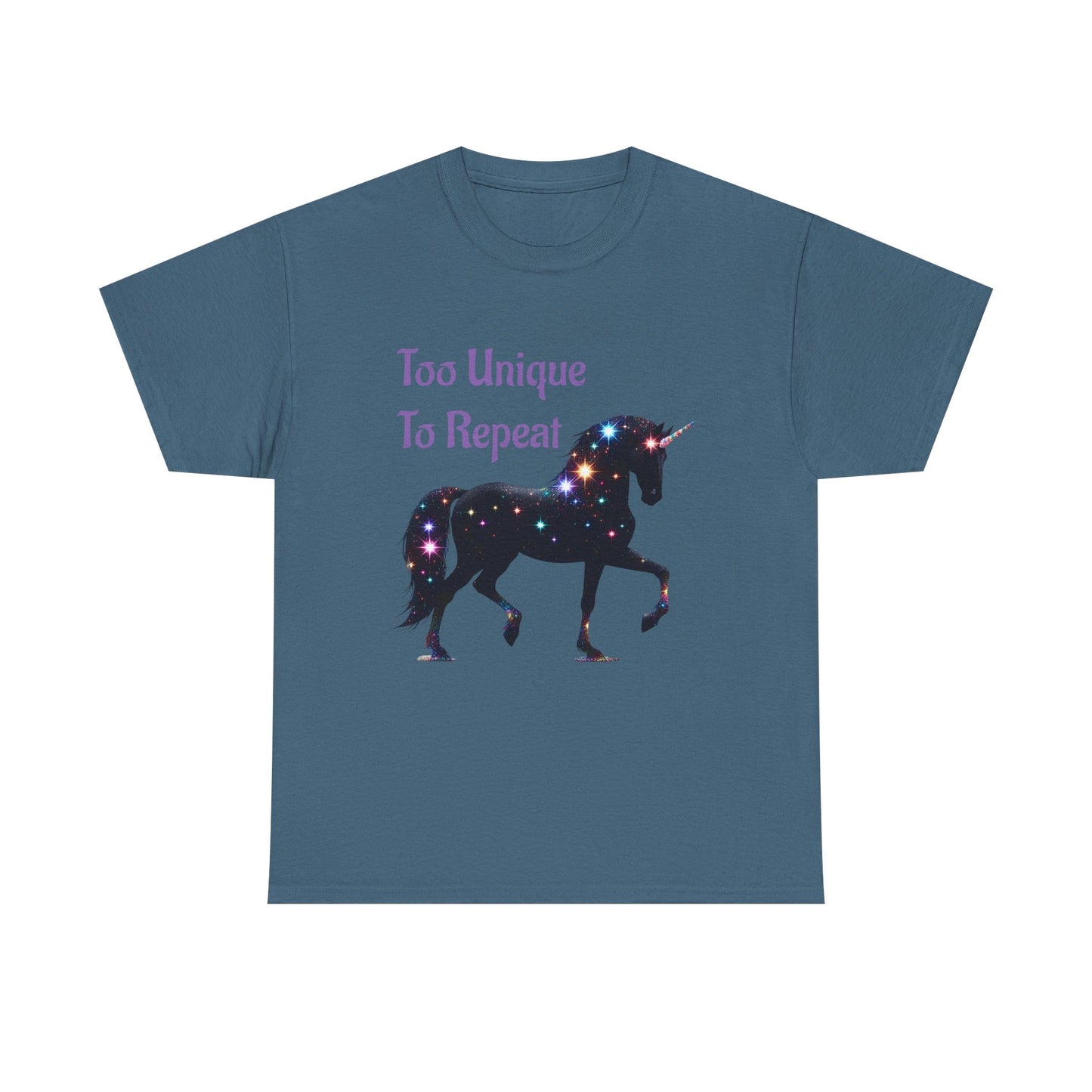 Galaxy Unicorn Tee - "Too Unique To Repeat" - Unisex Heavy Cotton Shirt