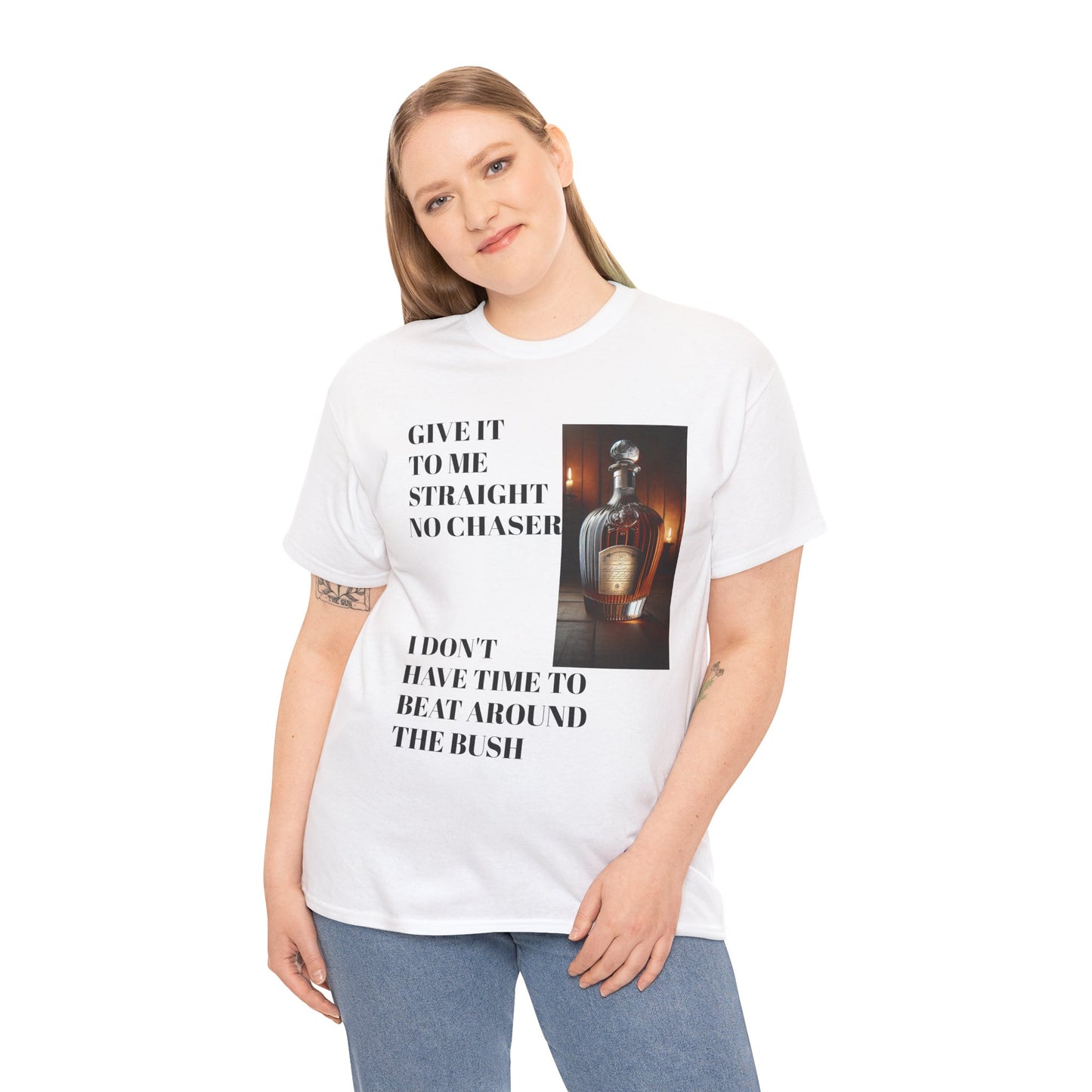 Unisex Heavy Cotton Tee - 'Give It to Me Straight' Graphic Tee for Casual Vibes