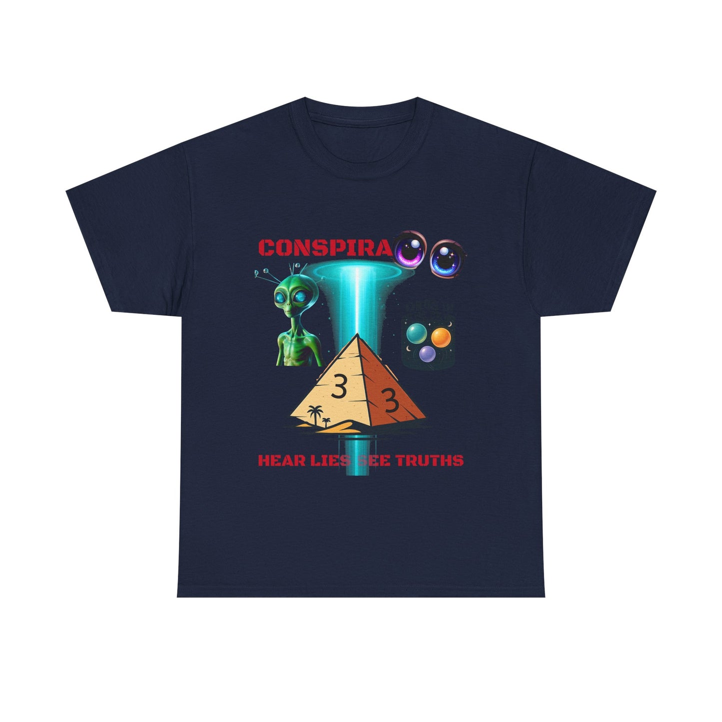 Unisex Heavy Cotton Tee - Conspiracy Theories Graphic Shirt, Casual Gift, Everyday Wear, Cool Tees for Men and Women, Unique Gift Idea