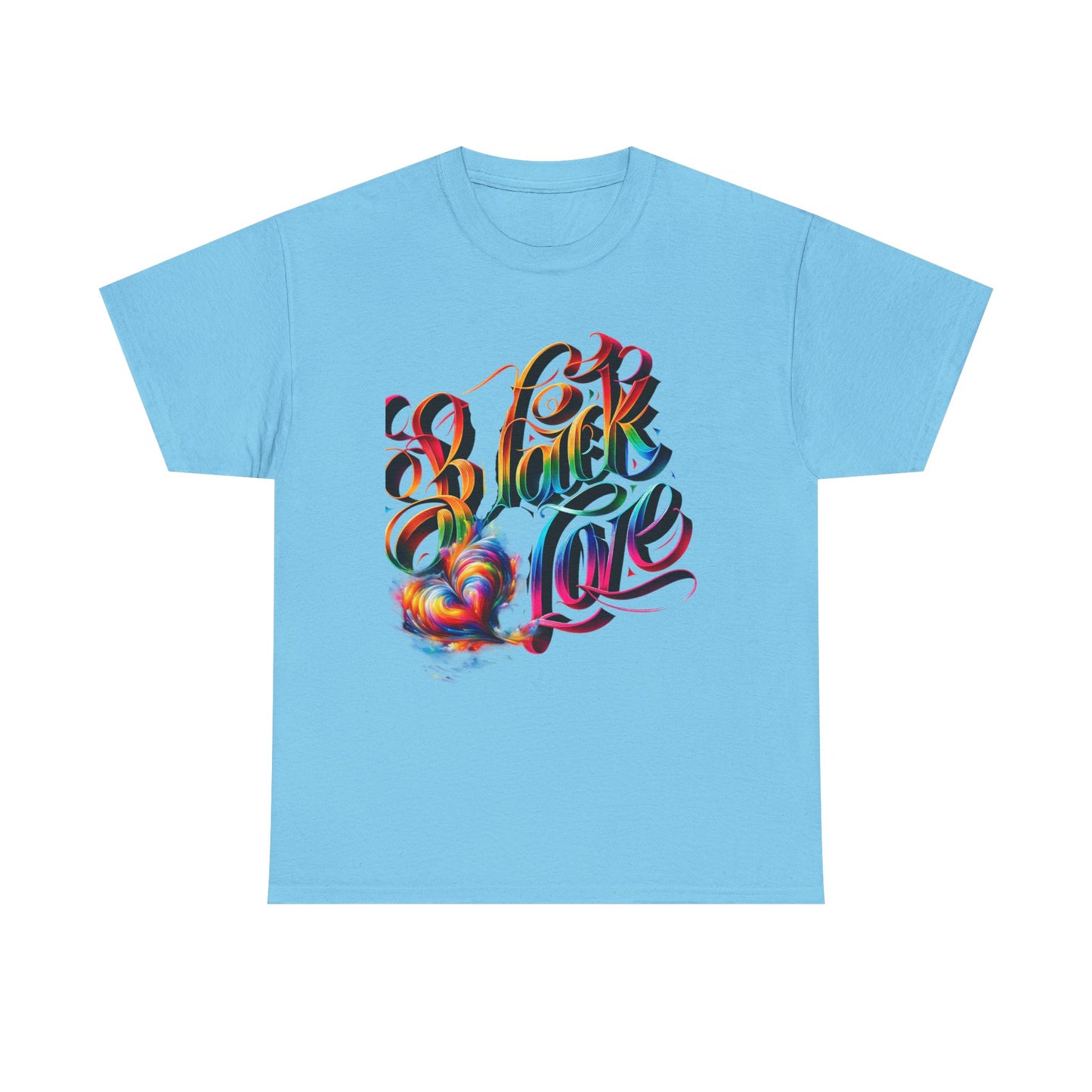 Colorful Love Graphic Tee | Unisex Heavy Cotton T-Shirt, black love