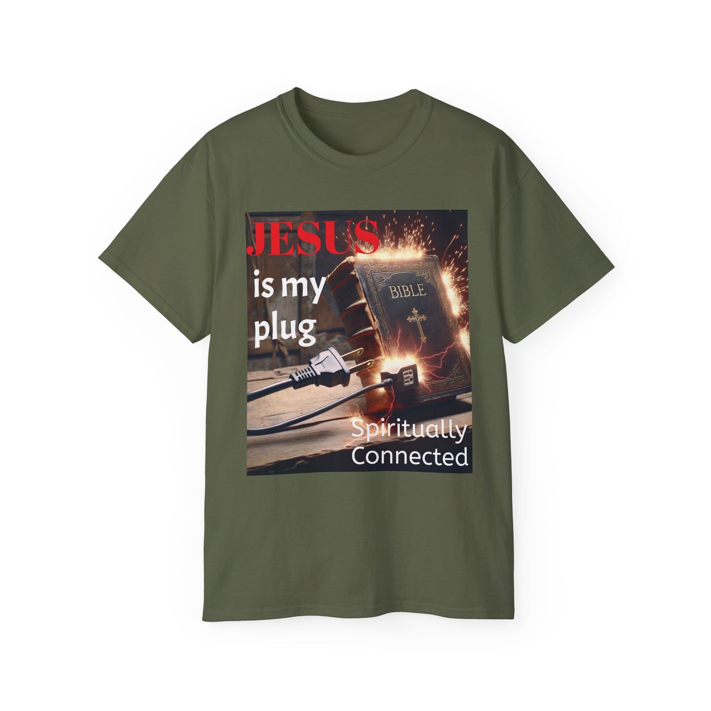 Spiritual Connection Tee: 'Jesus is My Plug' Unisex Ultra Cotton T-Shirt