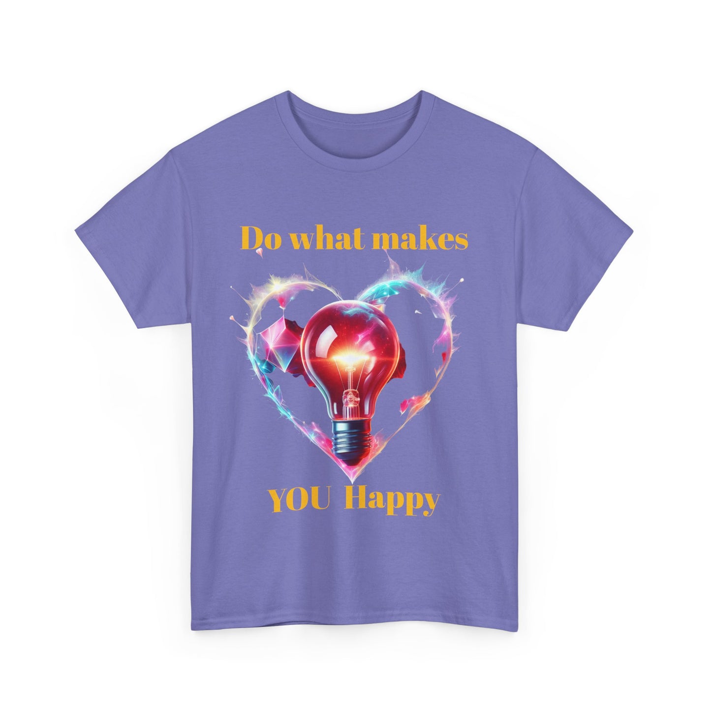 Inspirational Unisex Heavy Cotton Tee - "Do What Makes You Happy"