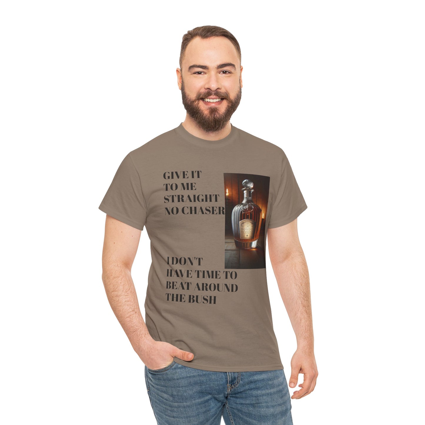 Unisex Heavy Cotton Tee - 'Give It to Me Straight' Graphic Tee for Casual Vibes