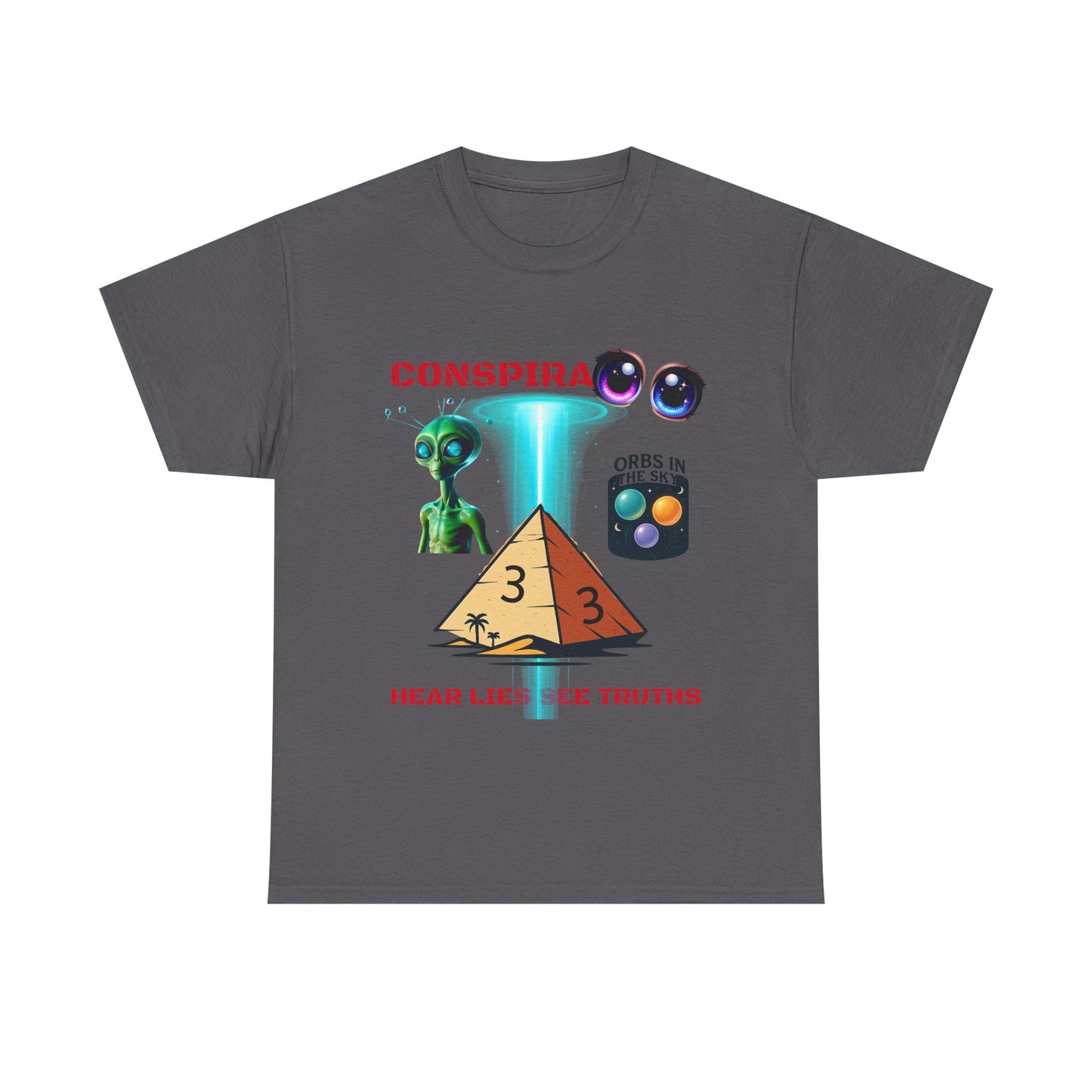 Unisex Heavy Cotton Tee - Conspiracy Theories Graphic Shirt, Casual Gift, Everyday Wear, Cool Tees for Men and Women, Unique Gift Idea