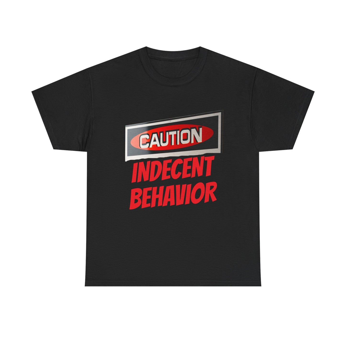 Caution Indecent Behavior Tee, Funny Graphic T-Shirt, Unisex Humor Shirt, Unique Gift, Casual Wear, Streetwear Fashion