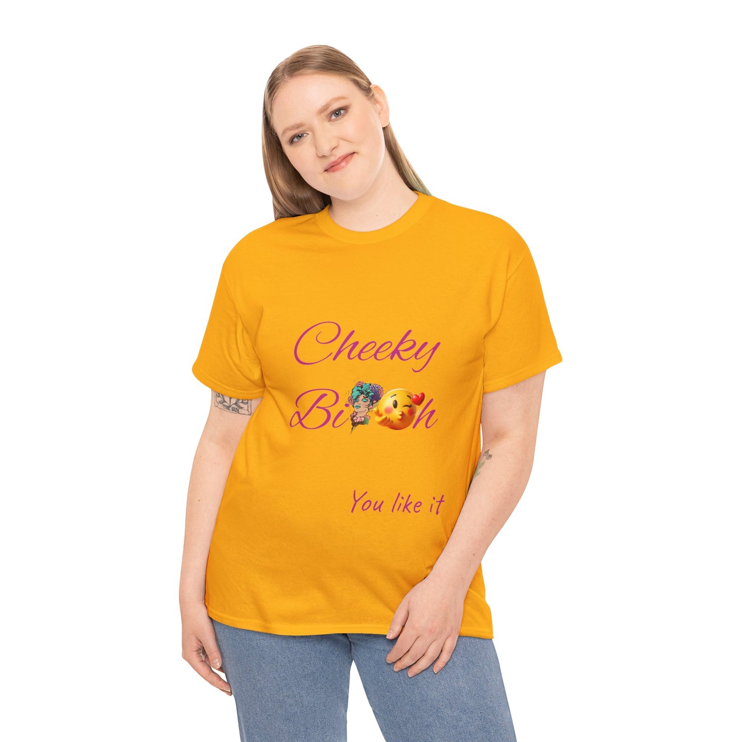 Cheeky B!tch Unisex Heavy Cotton Tee, Funny T-Shirt, Gift for Friends, Cute Casual Wear, Birthday Gift, Affirmation Shirt