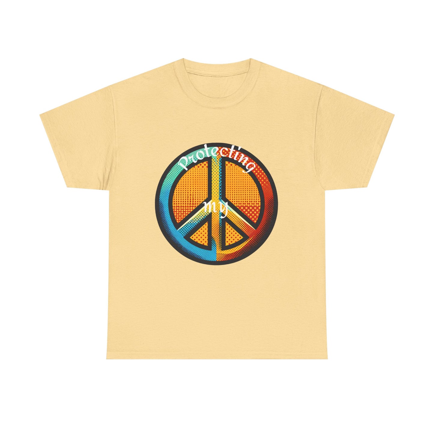 Colorful Peace Symbol Unisex Heavy Cotton Tee Protecting my Peace