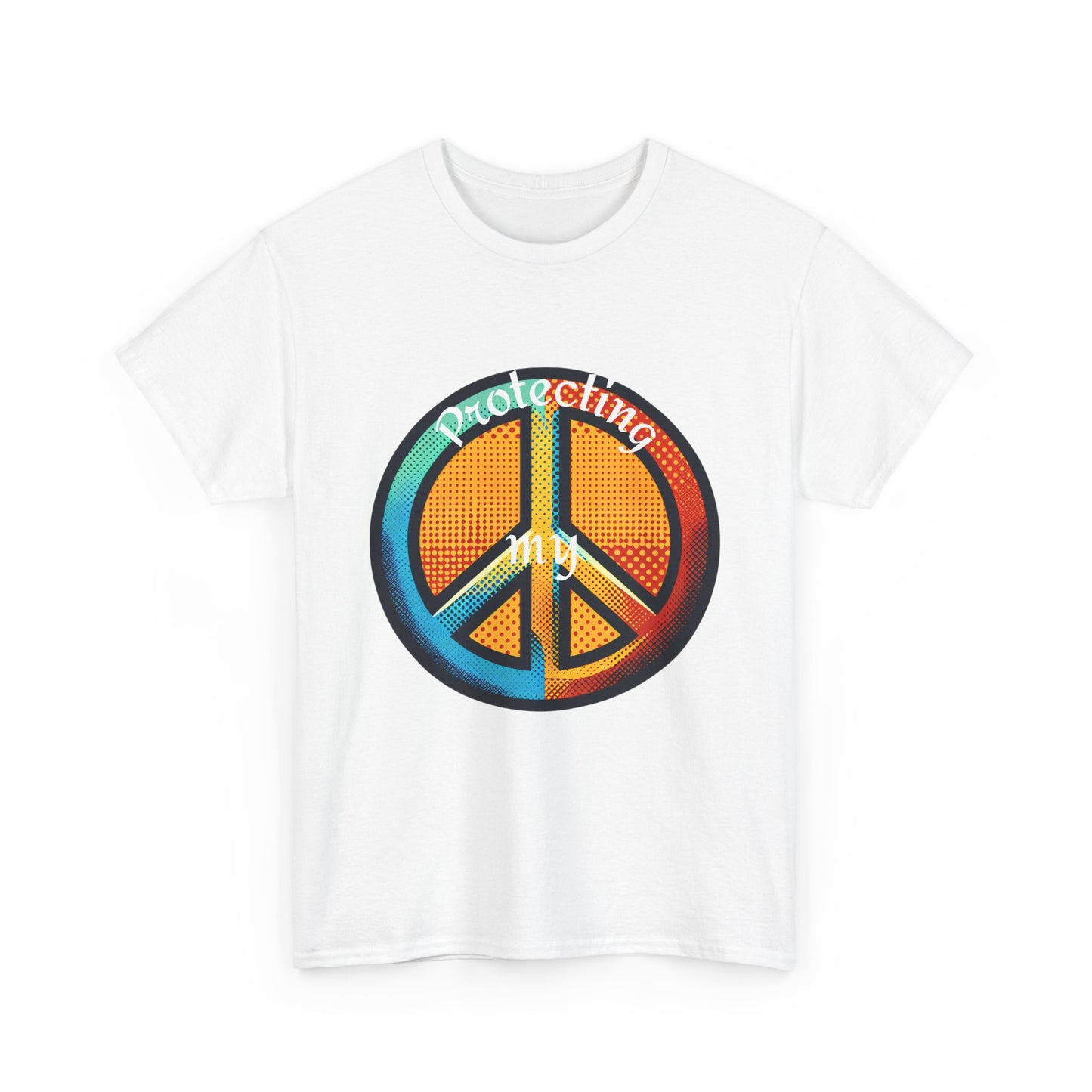 Colorful Peace Symbol Unisex Heavy Cotton Tee Protecting my Peace