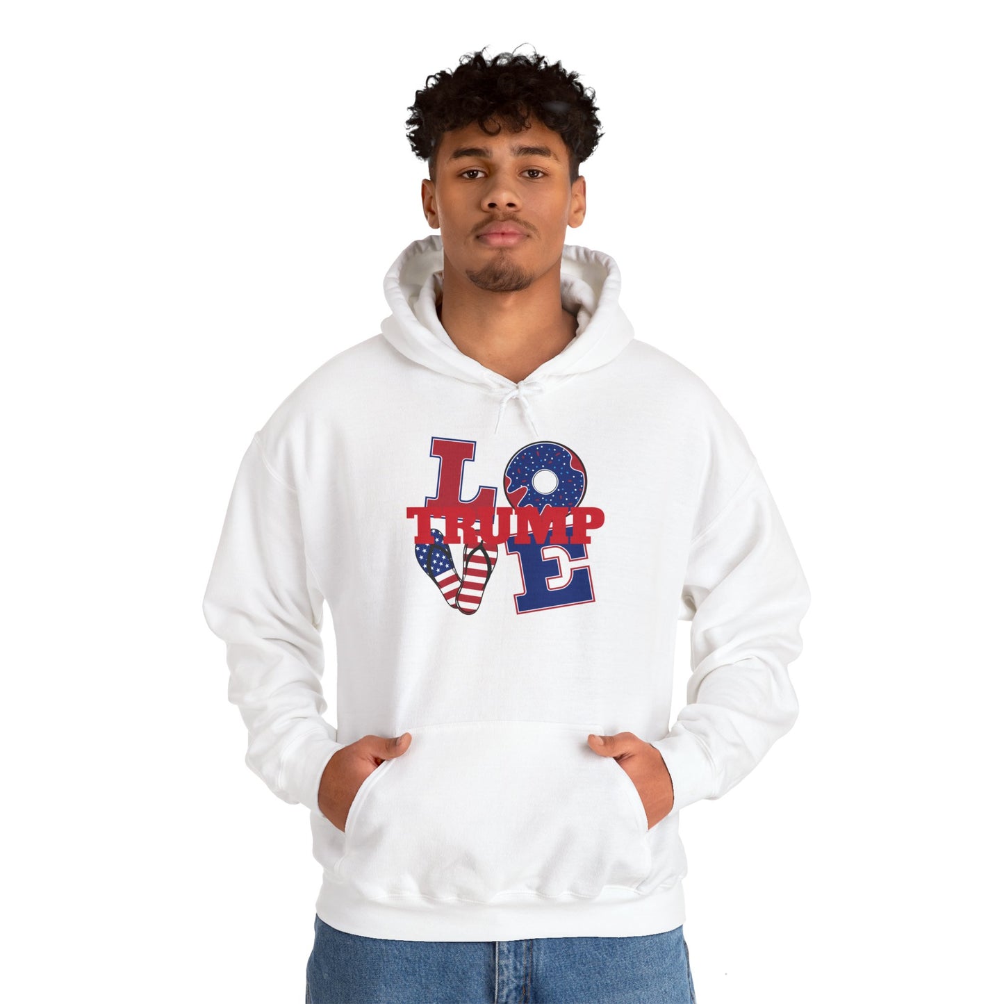 Front and back Love Trump logo on back