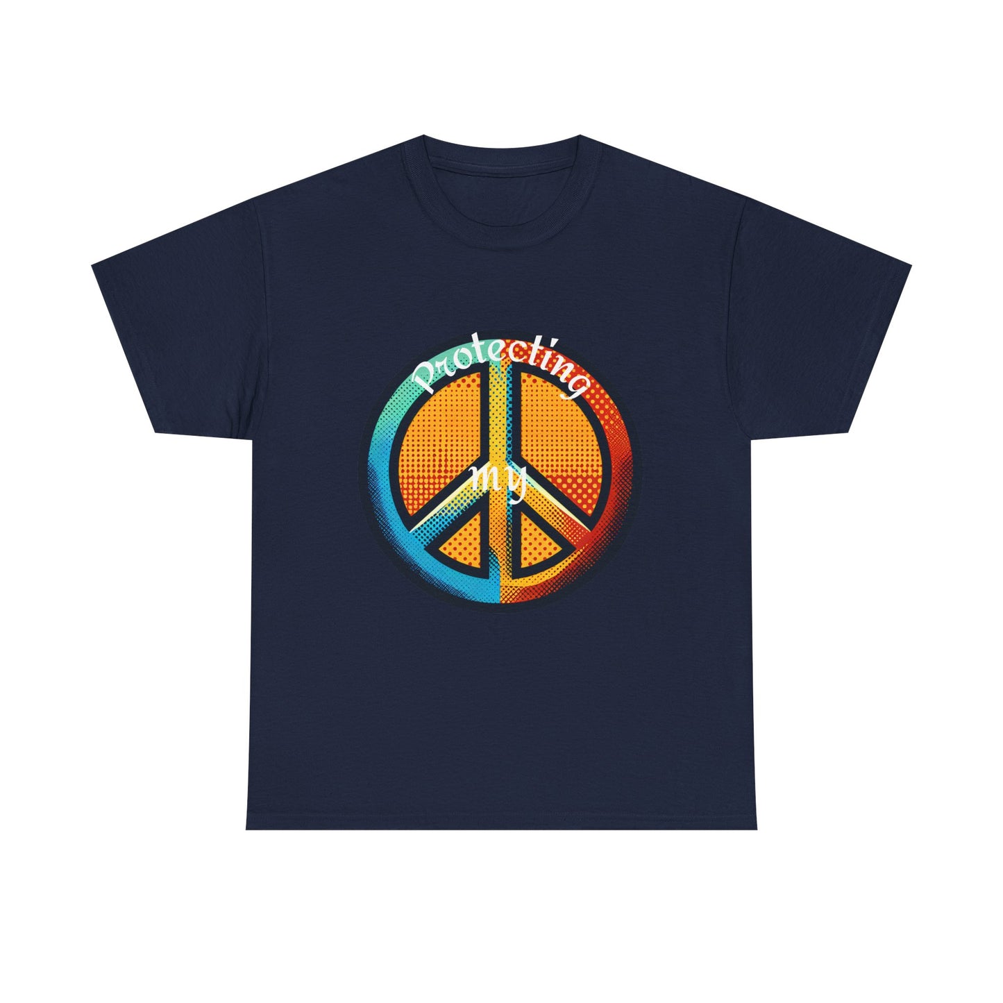 Colorful Peace Symbol Unisex Heavy Cotton Tee Protecting my Peace