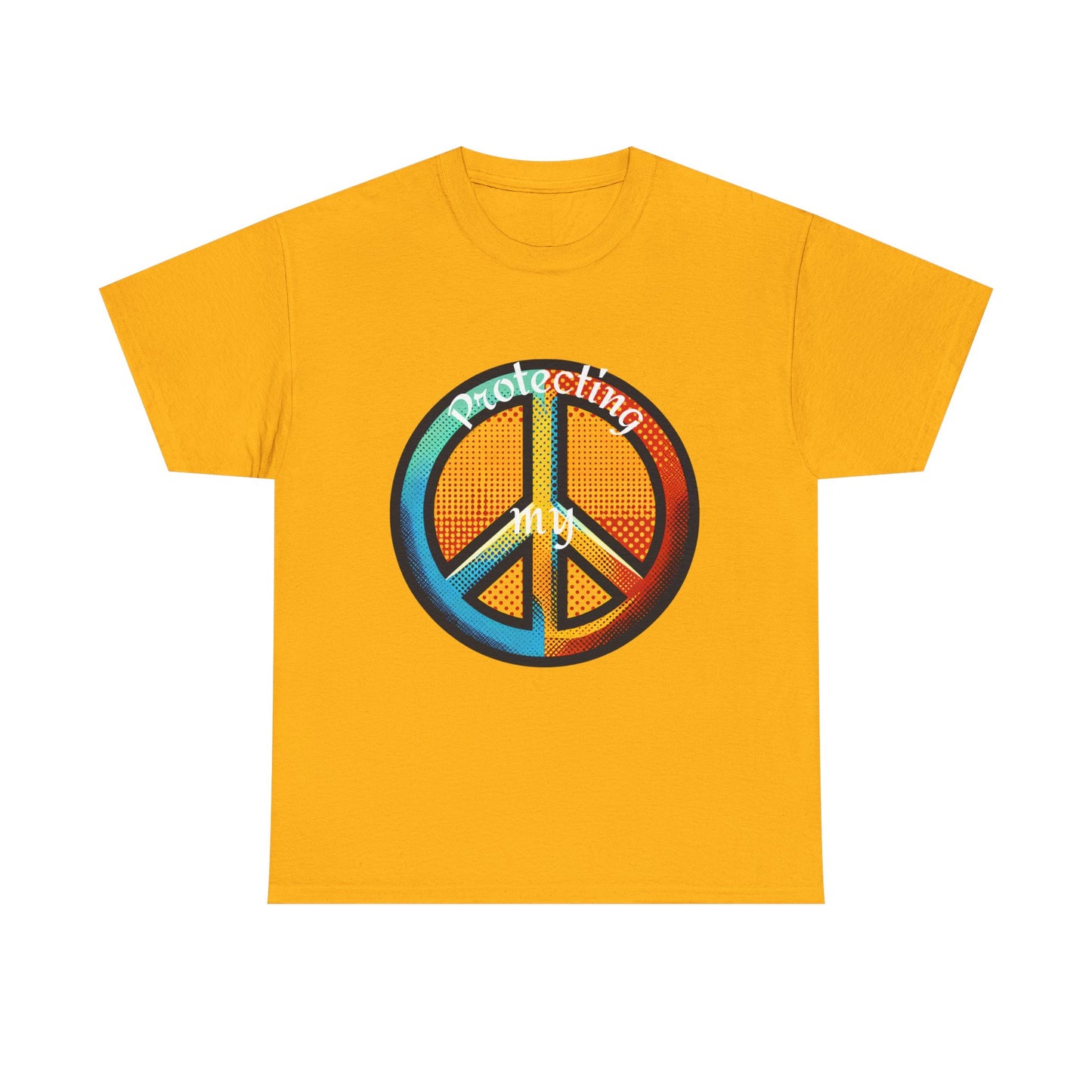 Colorful Peace Symbol Unisex Heavy Cotton Tee Protecting my Peace