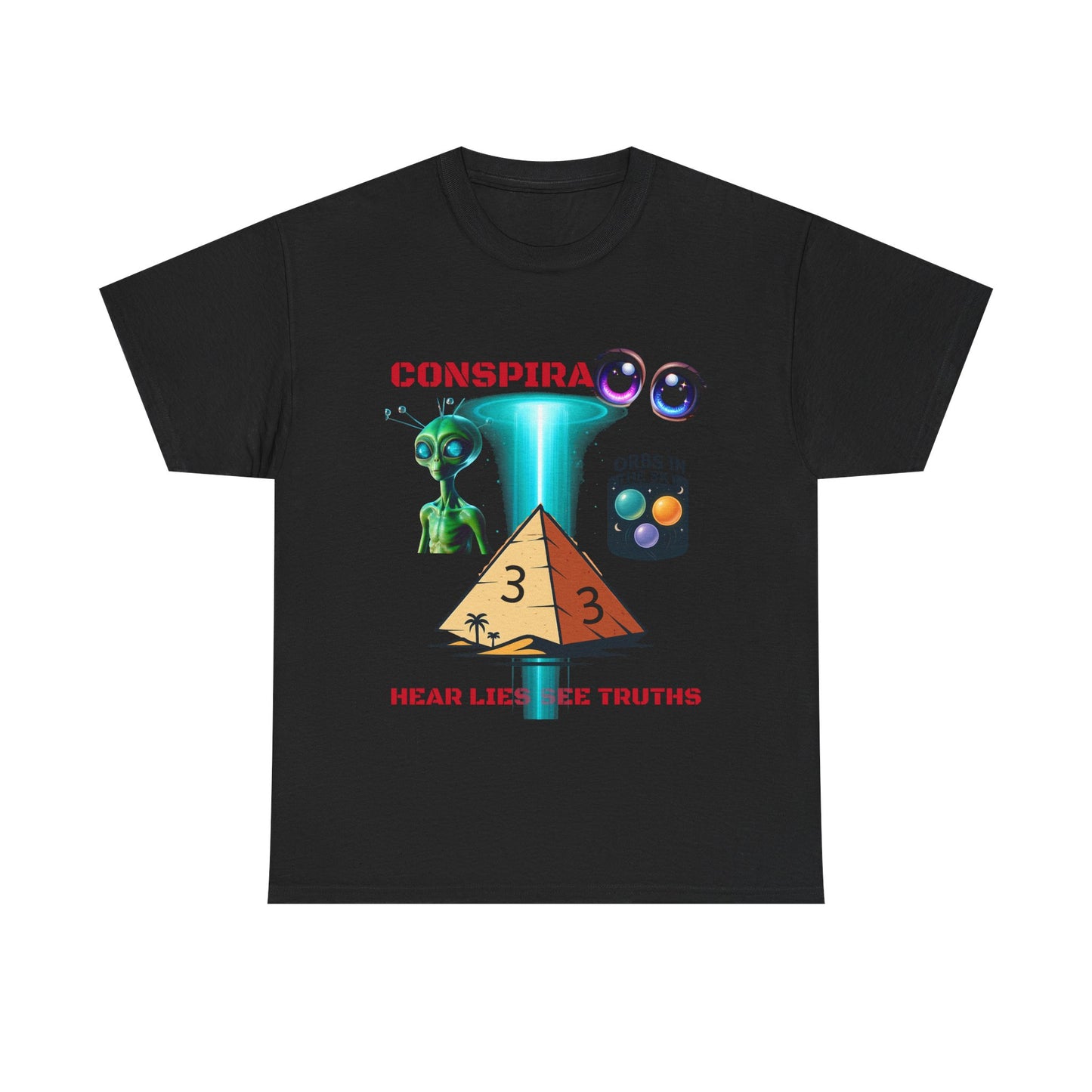 Unisex Heavy Cotton Tee - Conspiracy Theories Graphic Shirt, Casual Gift, Everyday Wear, Cool Tees for Men and Women, Unique Gift Idea