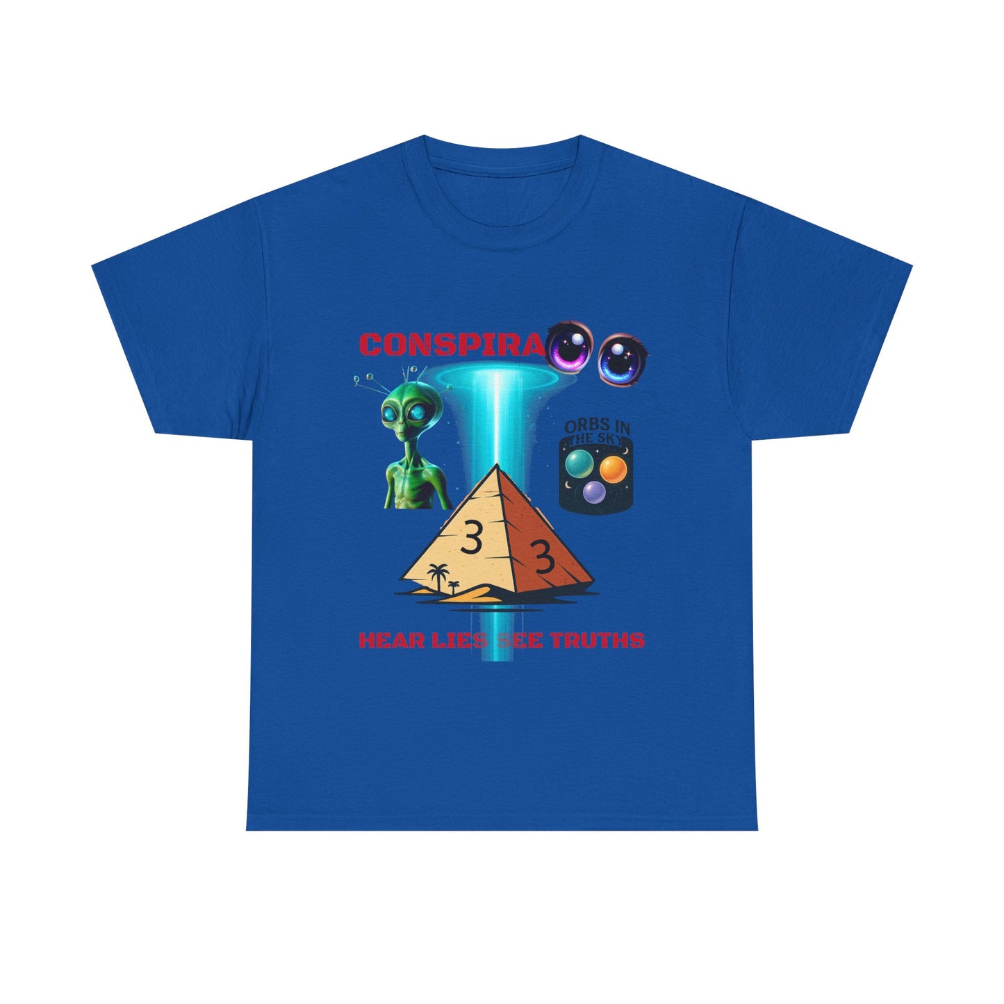 Unisex Heavy Cotton Tee - Conspiracy Theories Graphic Shirt, Casual Gift, Everyday Wear, Cool Tees for Men and Women, Unique Gift Idea