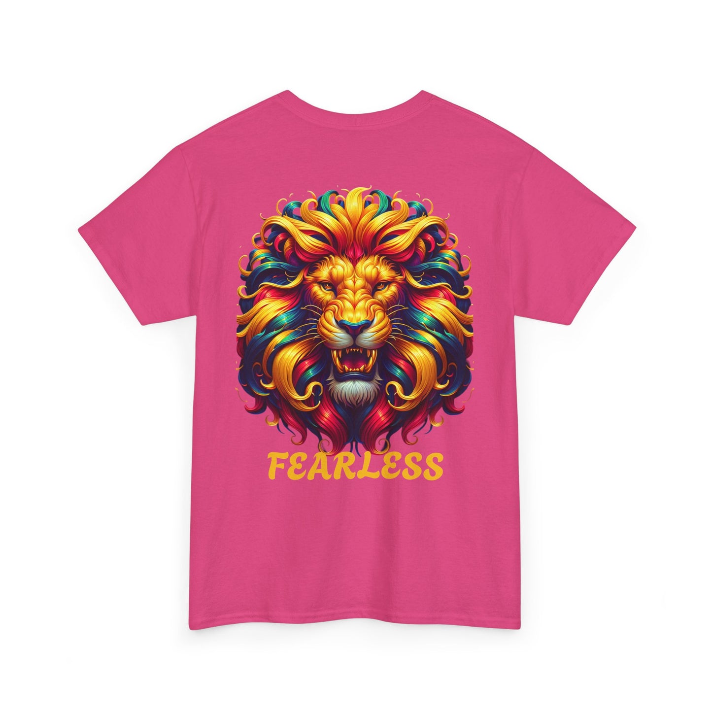 Fearless Unisex Heavy Cotton Tee - NEVA' SCARED Lion Design