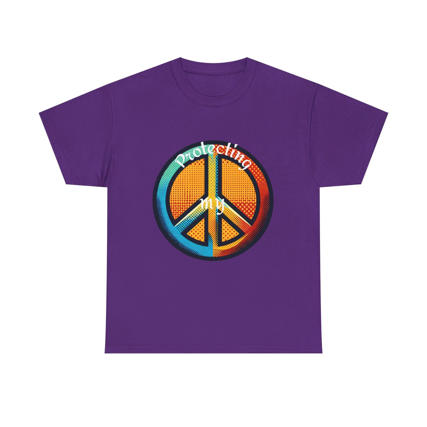 Colorful Peace Symbol Unisex Heavy Cotton Tee Protecting my Peace