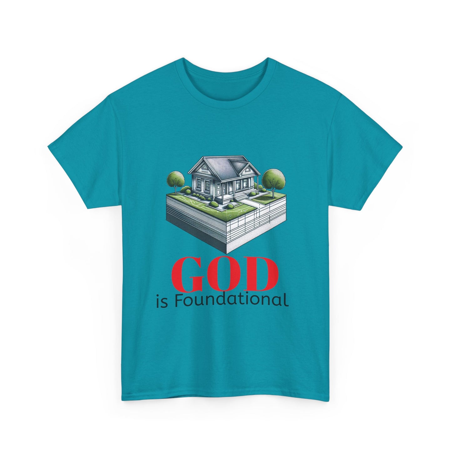 God is Foundational Unisex Heavy Cotton Tee - Inspirational House Design