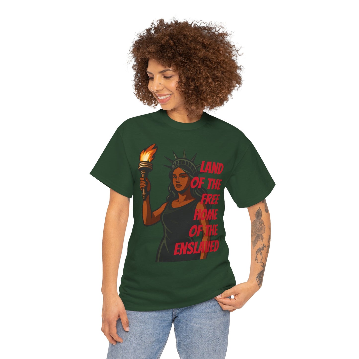 Statue of Liberty Tee, Empowerment Shirt, Unisex Cotton T-Shirt, Inclusive Fashion, Graphic T-Shirt for Freedom Lovers