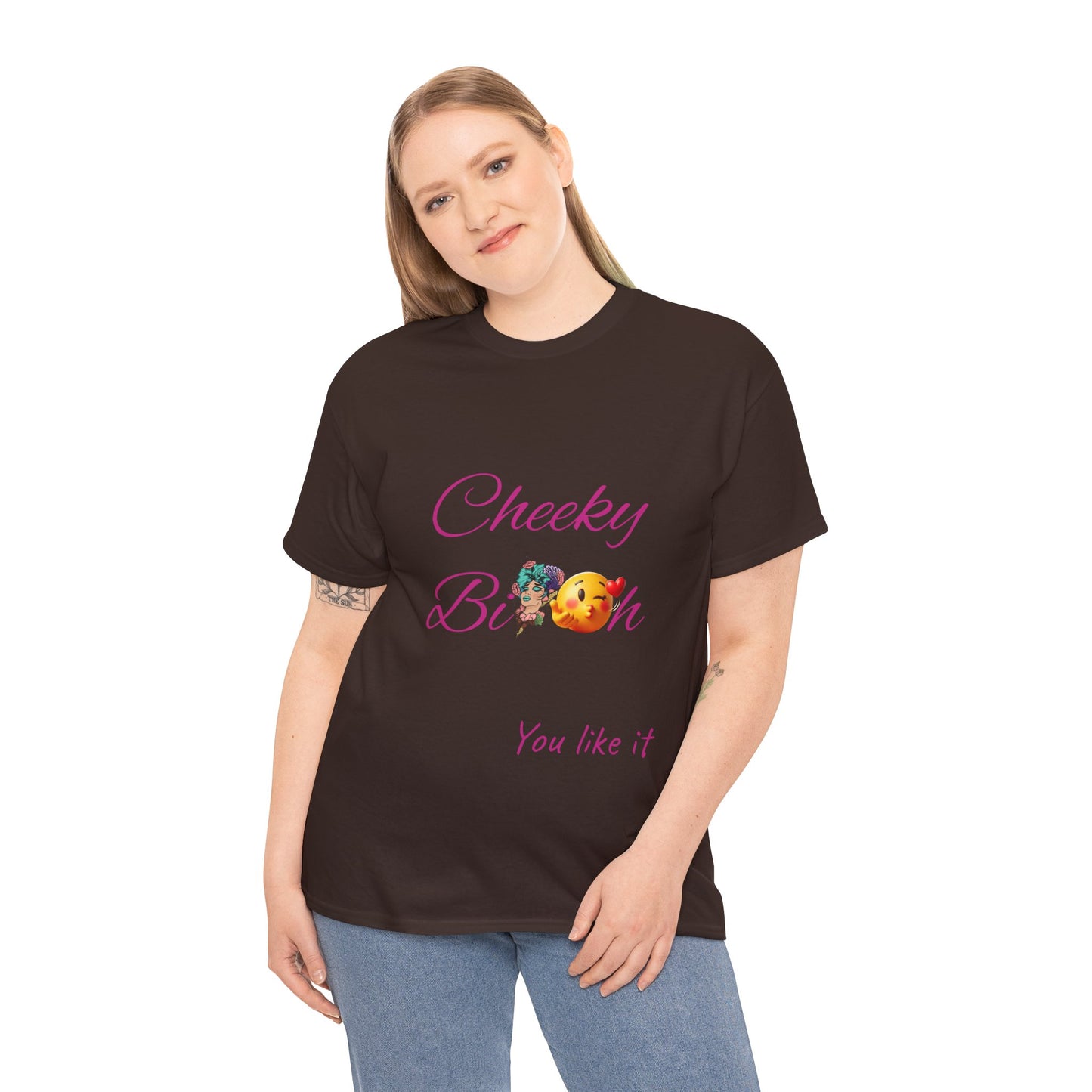 Cheeky B!tch Unisex Heavy Cotton Tee, Funny T-Shirt, Gift for Friends, Cute Casual Wear, Birthday Gift, Affirmation Shirt