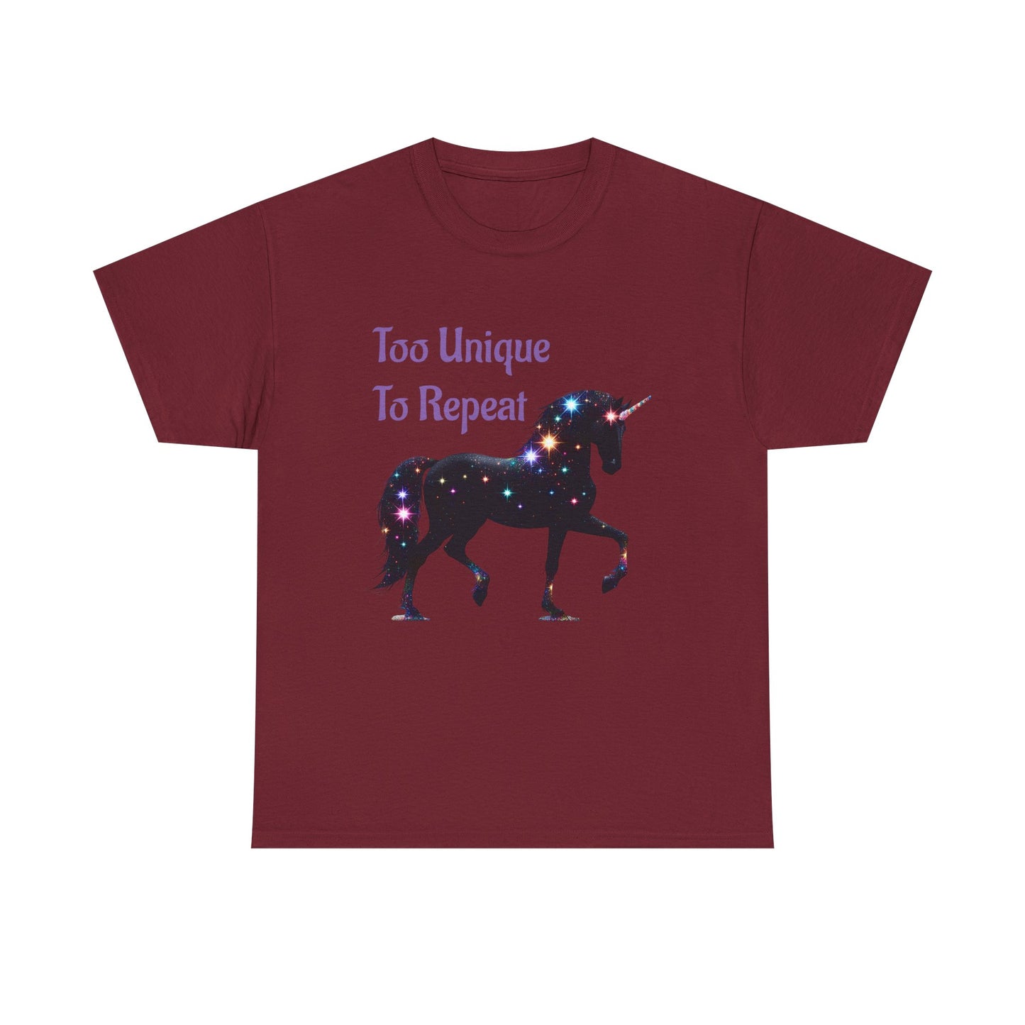 Galaxy Unicorn Tee - "Too Unique To Repeat" - Unisex Heavy Cotton Shirt