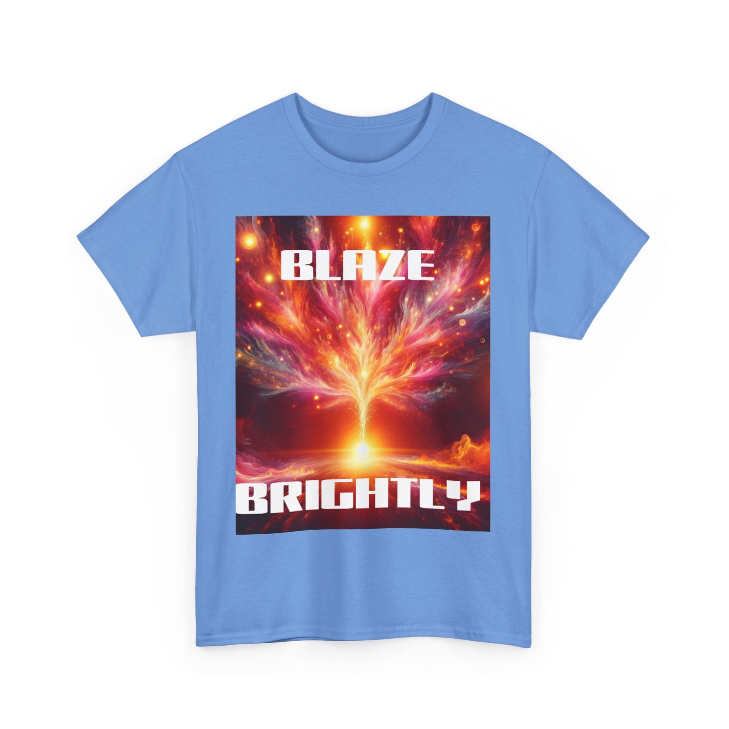 Inspirational Unisex Heavy Cotton Tee - "Blaze Brightly" Design - Perfect for Motivational Gifts and Everyday Wear