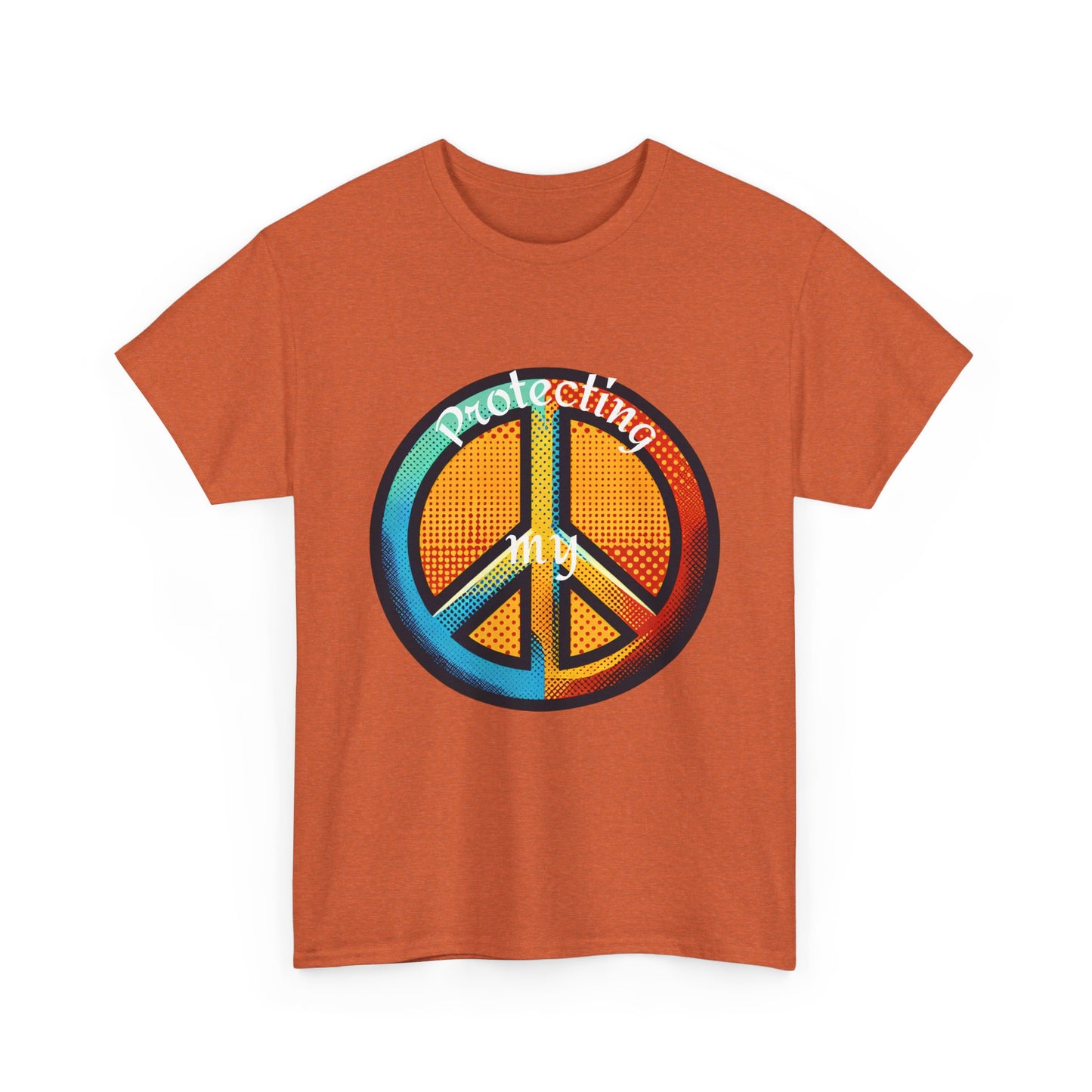 Colorful Peace Symbol Unisex Heavy Cotton Tee Protecting my Peace
