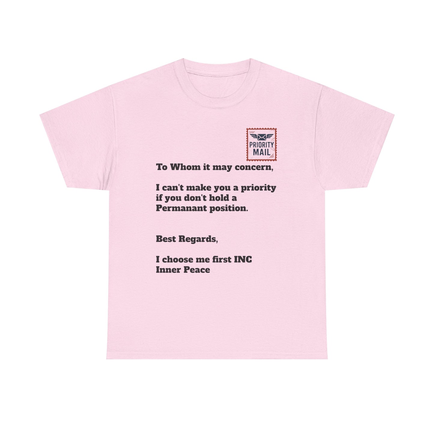 Priority Mail Unisex Heavy Cotton Tee - Casual Statement Shirt, Gifts for Friends, Unique Humor Tee, Everyday Wear, Self-Care Apparel