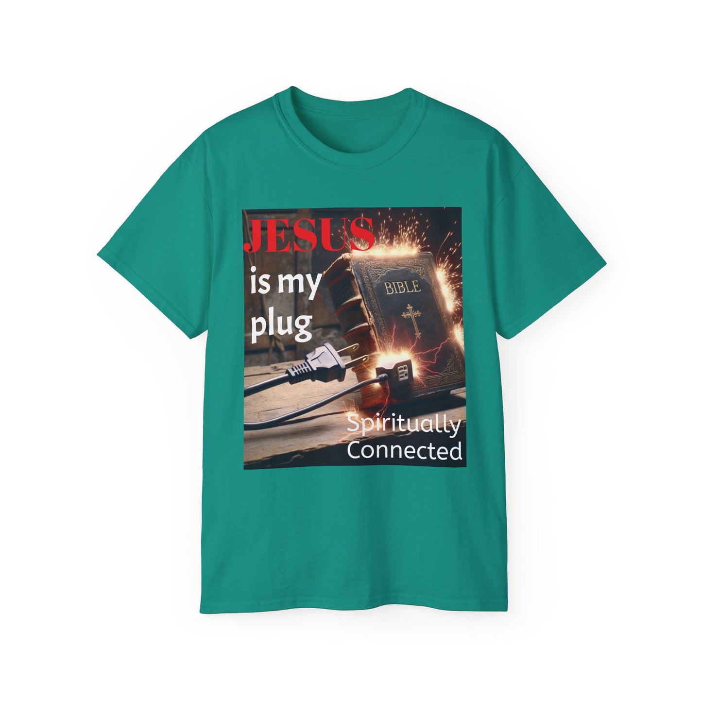 Spiritual Connection Tee: 'Jesus is My Plug' Unisex Ultra Cotton T-Shirt