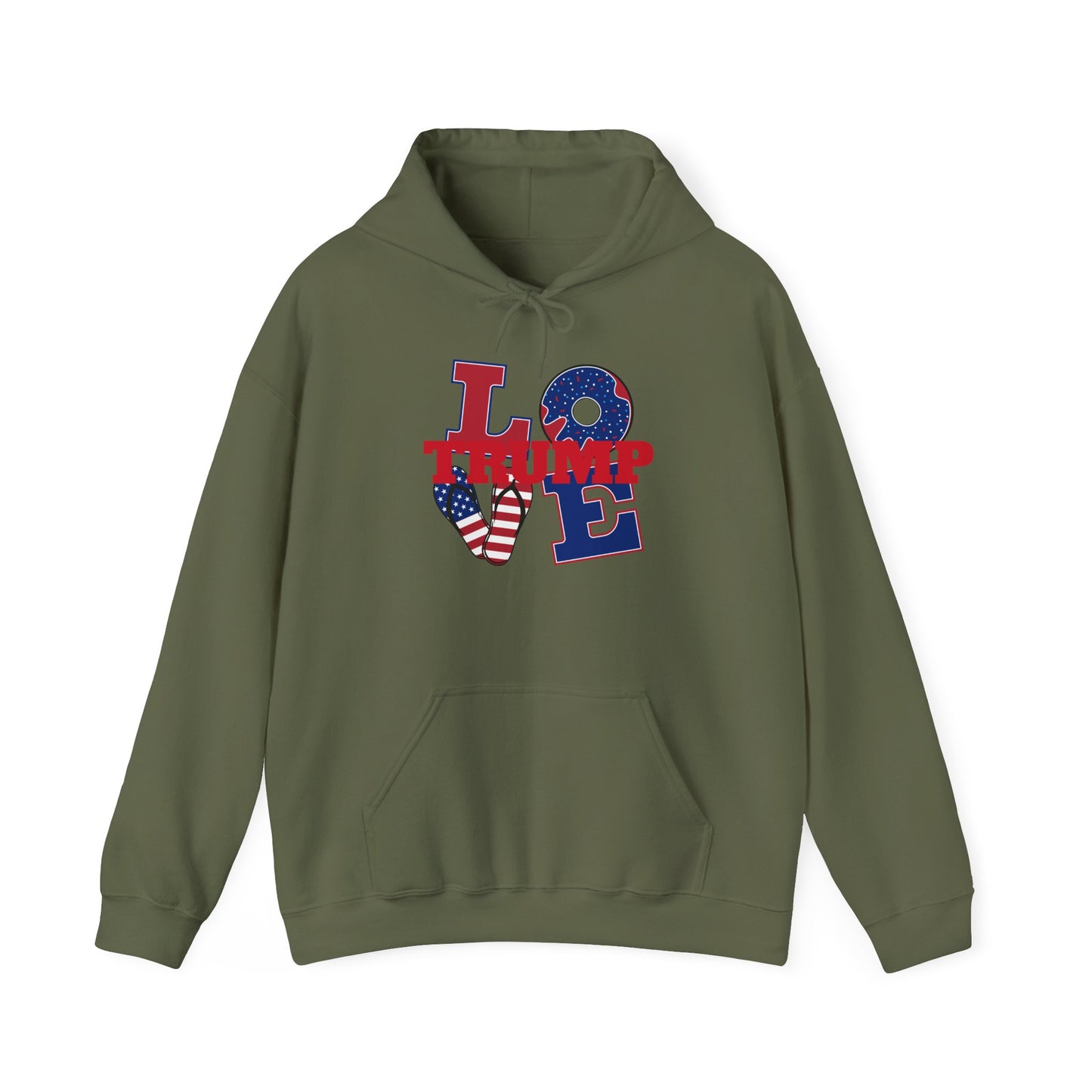 Front and back Love Trump logo on back